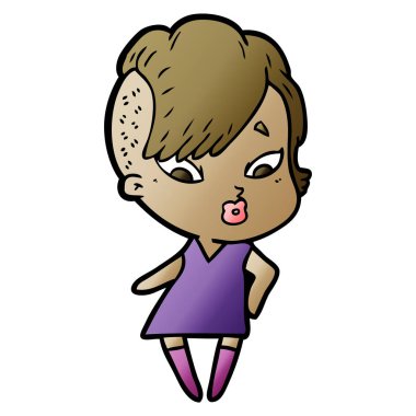 vektör çizim karikatür sürpriz kız