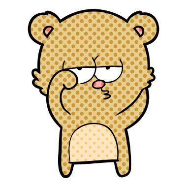 vektör çizim sıkılmış ayı çizgi film