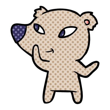 Tatlı çizgi film ayısının vektör çizimi