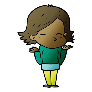 Çizgi filmdeki kadının vektör çizimi