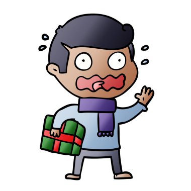 çizgi film adam tamamen stresli