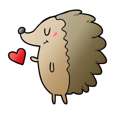 sevimli çizgi kirpi vektör çizim