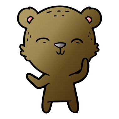 mutlu karikatür ayı vektör çizim