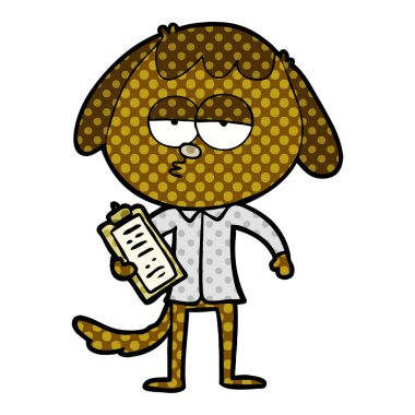 ofis giyim sıkılmış köpek çizgi film