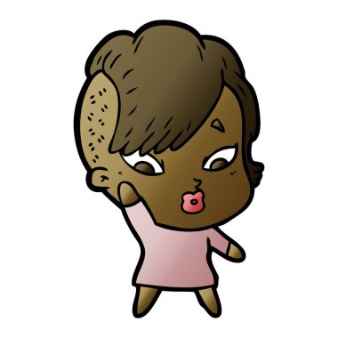 vektör çizim karikatür sürpriz kız