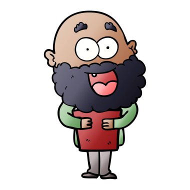 çizgi film çılgın mutlu adam sakallı ve kitap ile