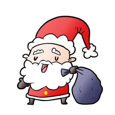 Noel Baba hediye çuval taşıma çizgi film