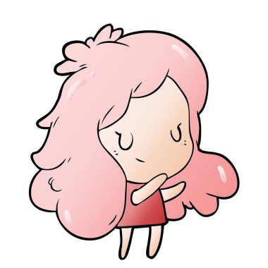 Çizgi film kızlarının vektör çizimi