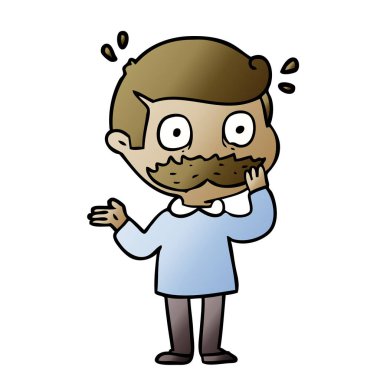 çizgi film adam şok bıyıklı