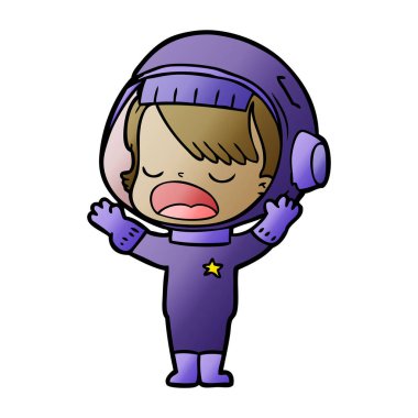 konuşuyor karikatür astronot kız