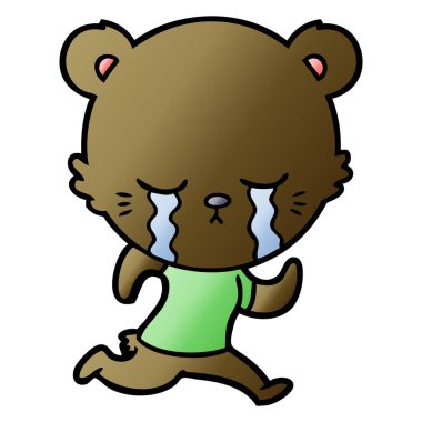 vektör çizim ayı ağlıyor çizgi film