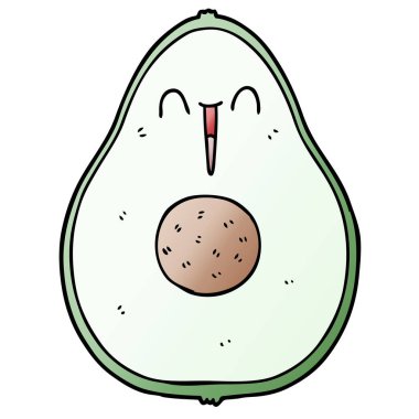 vektör çizim karikatür avokado