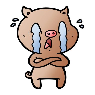 vektör çizim ayı ağlıyor çizgi film