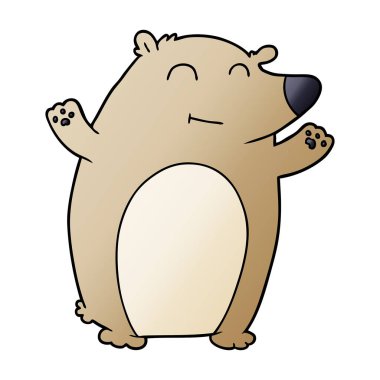 mutlu karikatür ayı vektör çizim