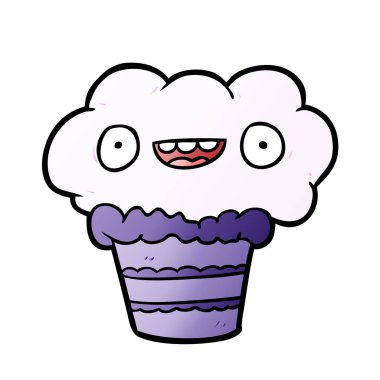 vektör çizim karikatür cupcake