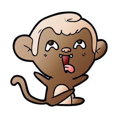 deli karikatür maymun vektör çizim