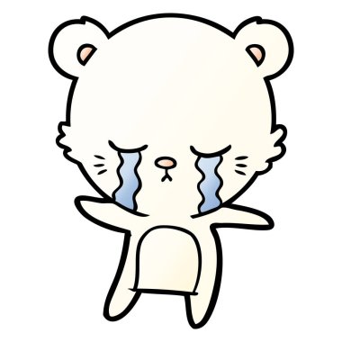 vektör çizim ayı ağlıyor çizgi film