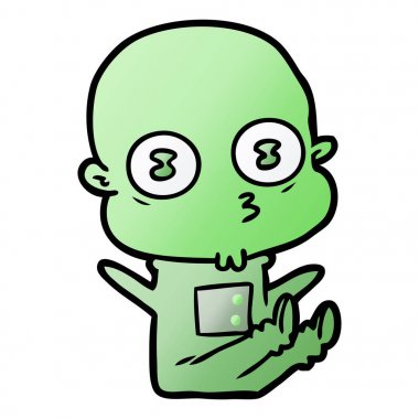 çizgi film garip kel uzay adamı