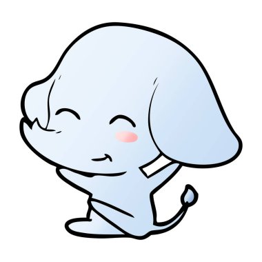 vektör çizim sevimli çizgi fil