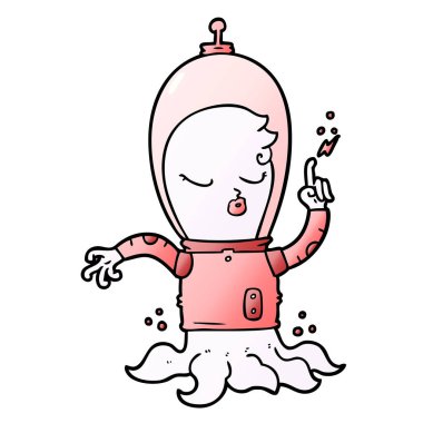 Tatlı çizgi film uzaylılarının vektör çizimi