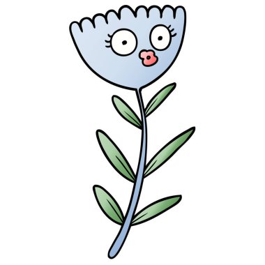 Çizgi film çiçeğinin vektör illüstrasyonu