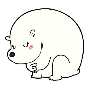 sevimli çizgi kutup ayısı