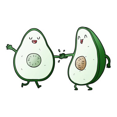 vektör çizim karikatür avokado