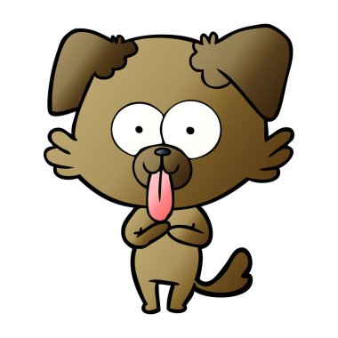 yapışkanlık dışarı dil ile karikatür köpek