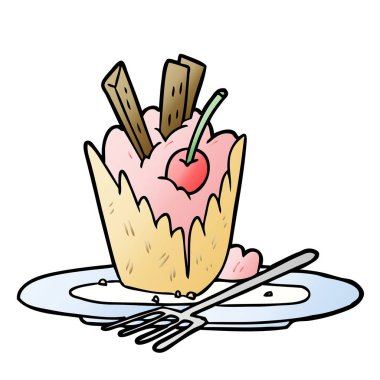çizgi film lezzetli tatlı vektör çizim