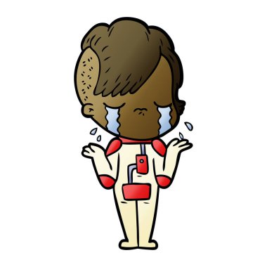 Ağlayan kızın vektör çizimi