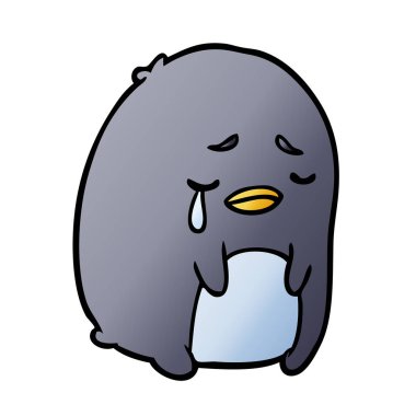 mutlu karikatür penguen vektör çizim