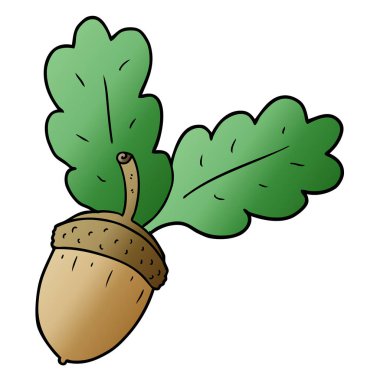 vektör çizim karikatür meşe palamudu