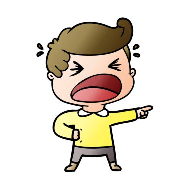 çizgi film bağıran adam işaret parmağı