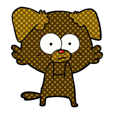 vektör çizim gergin köpek çizgi film