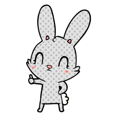 Tatlı çizgi film tavşanının vektör çizimi