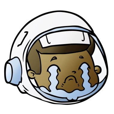 astronot yüz ağlıyor çizgi film