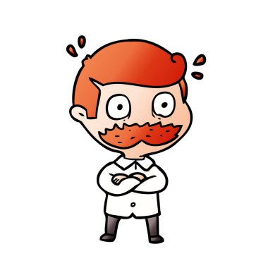 çizgi film adam şok bıyıklı