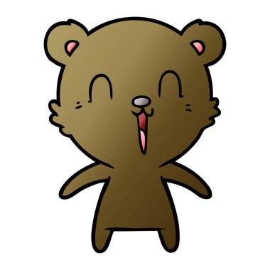 mutlu gülen karikatür ayı