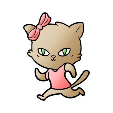 sevimli çizgi kedi koşu