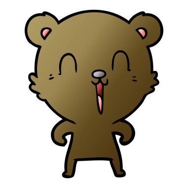 mutlu karikatür ayı vektör çizim