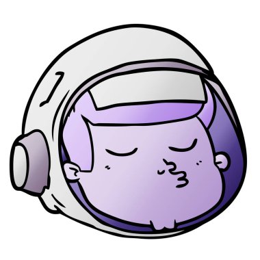 vektör çizim karikatür astronot yüz