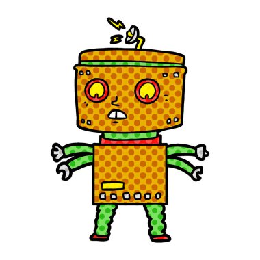 Çizgi film robotunun vektör çizimi