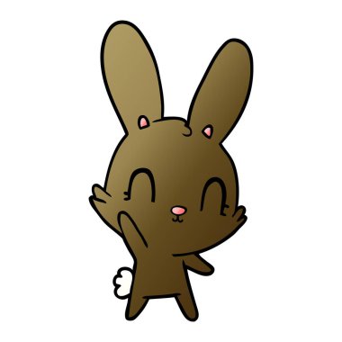 Tatlı çizgi film tavşanının vektör çizimi