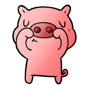 vektör çizim karikatür içerik domuz