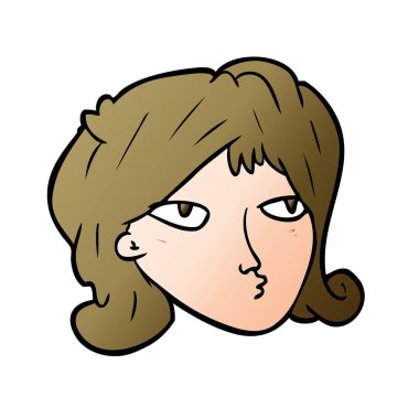 Çizgi filmdeki kadının vektör çizimi