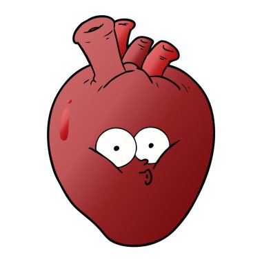 Karikatür kalp çiziminin vektör çizimi