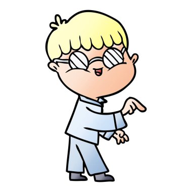 çizgi film çocuk gözlük takıyor