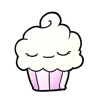 vektör çizim karikatür cupcake