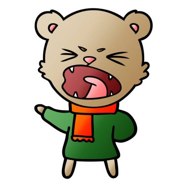 kızgın çizgi film ayı vektör çizim