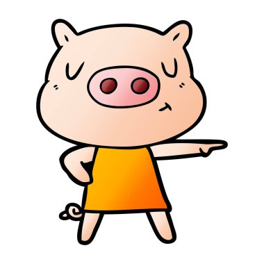 çizgi film içerik domuz elbise işaret içinde